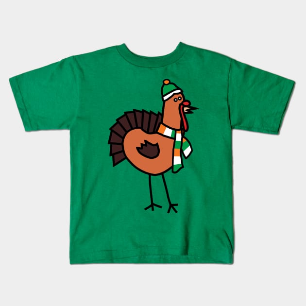 Thanksgiving Turkey on St Patricks Day Kids T-Shirt by ellenhenryart